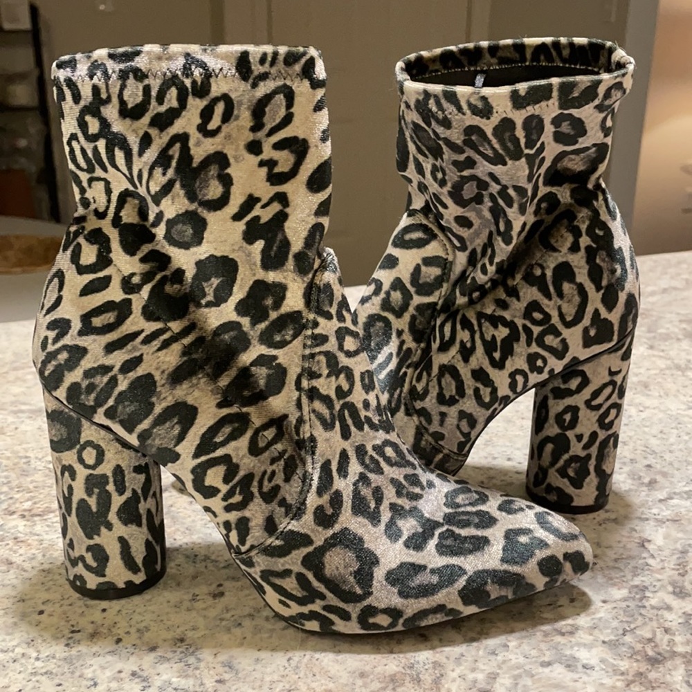 Animal print booties